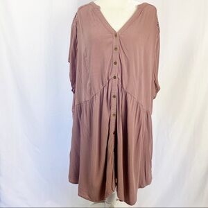 Torrid Lace Inset Purple Button Down Empire Top